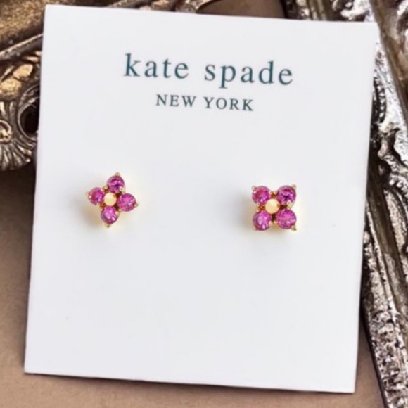 KATE SPADE • Crystal Berry Myosotis Flower Earrings - Picture 3 of 3